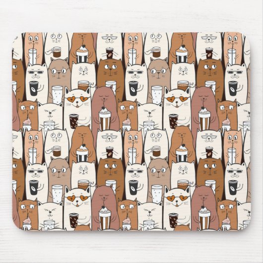 コーヒカッコいいー猫マウスパッド マウスパッド (正面)