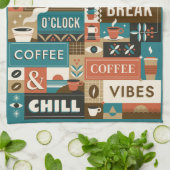 コーヒカラフルー引用文 キッチンタオル (折り畳み)