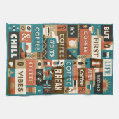 コーヒカラフルー引用文 キッチンタオル (横)