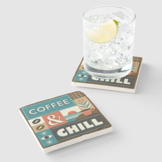 コーヒカラフルー引用文 ストーンコースター (横)