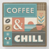 コーヒカラフルー引用文 ストーンコースター (正面)