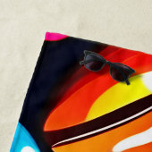 コーヒカラフルー豆抽象芸術アート ビーチタオル (インサイチュ)