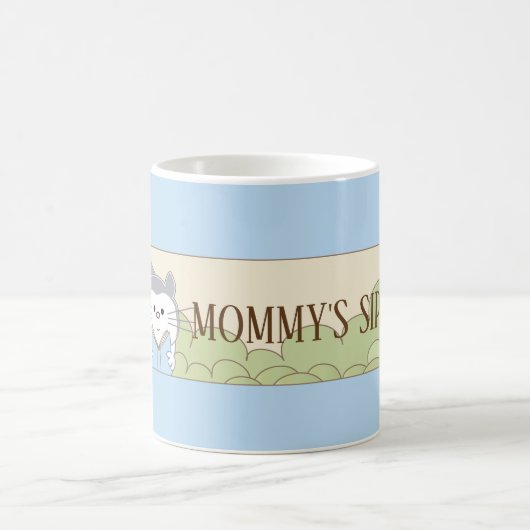 コーヒクラシックーマグカップ「ブルーキャットモミーのシッピーカップ」 コーヒーマグカップ (中央)