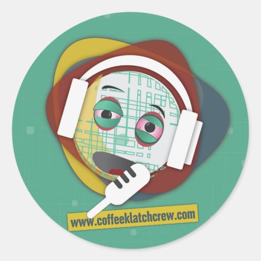コーヒクラッチクルーのステッカー ラウンドシール (正面)