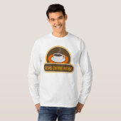 コーヒクールーおもしろいカップカフェコーヒーショップ名 Tシャツ (正面フル)