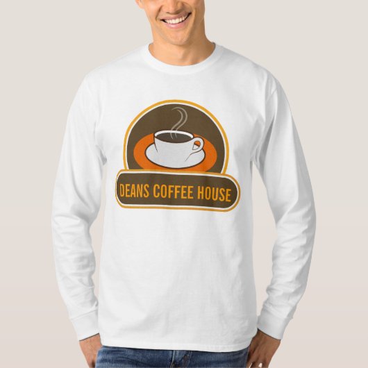 コーヒクールーおもしろいカップカフェコーヒーショップ名 Tシャツ (正面)