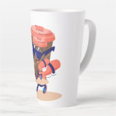 コーヒクールーおもしろいキャラクター カフェラテマグ (右アングル)