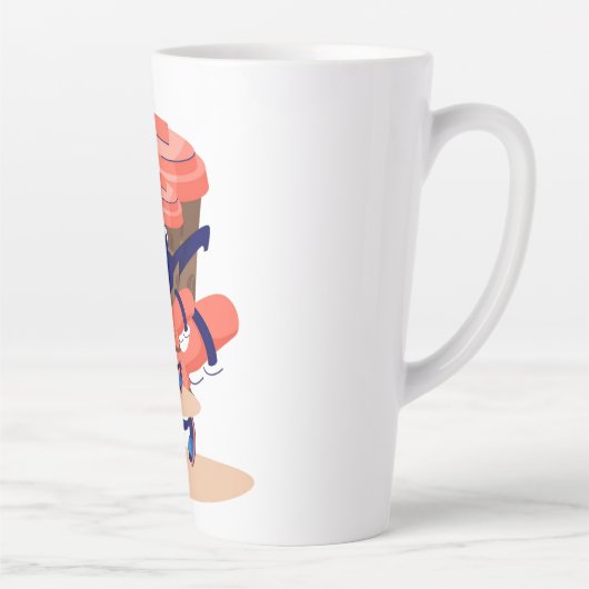 コーヒクールーおもしろいキャラクター カフェラテマグ (右)