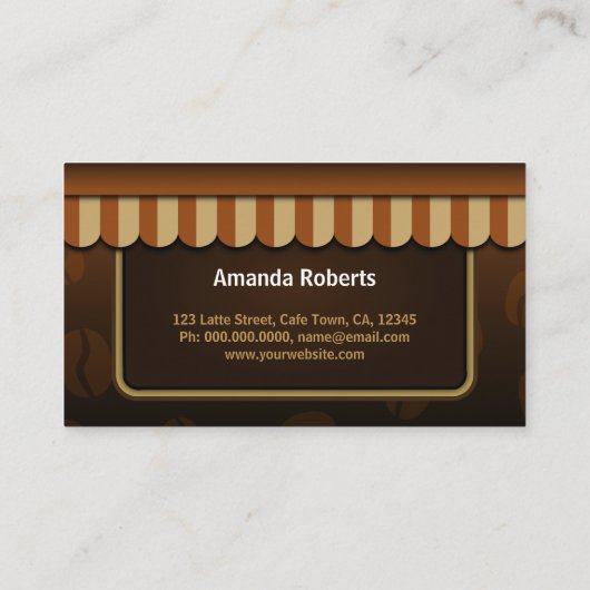 コーヒクールーショップブラウン&ベージュカフェストアフロント 名刺 (裏面)