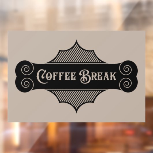 コーヒクールーショップブレイクワードアートウィンドウにしがみつく ウィンドウサイン (シート2)
