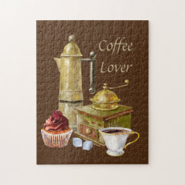 コーヒクールー好きの文字ジグソーパズル ジグソーパズル