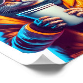 コーヒクールー猫モダンスタイリッシュ ポスター (角)