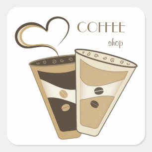 コーヒスタイリッシューショップシール スクエアシール