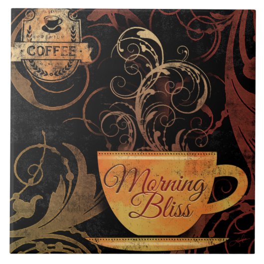 コーヒスタイリッシュー愛好家 – 装飾ヴィンテージ タイル (正面)