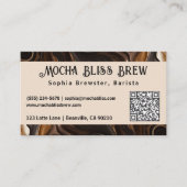 コーヒスタイリッシュー愛好家QRコード名刺デザイン 名刺 (正面)