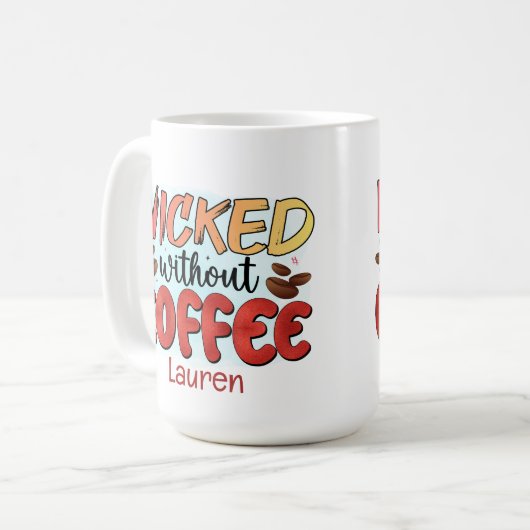 コーヒパーソナライズされたーおもしろいマグのない悪い コーヒーマグカップ (正面左)