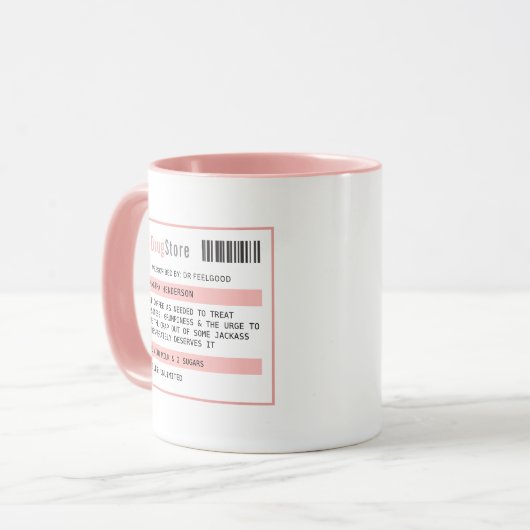 コーヒパーソナライズされたーおもしろい/紅茶の処方箋 マグカップ (正面左)