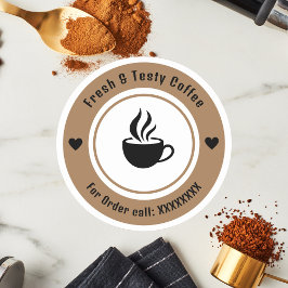 コーヒパーソナライズされたーカップ注文ラベルシール ラウンドシール