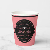 コーヒパーソナライズされたーショップロゴ紙カップ 紙コップ (正面)