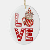 コーヒパーソナライズされたーセラミックオーナメント – キャンディーケーン セラミックオーナメント (右)