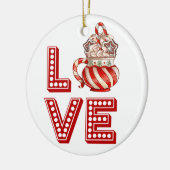 コーヒパーソナライズされたーセラミックオーナメント – キャンディーケーン セラミックオーナメント (左)