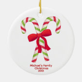 コーヒパーソナライズされたーセラミックオーナメント – キャンディーケーン セラミックオーナメント (裏面)