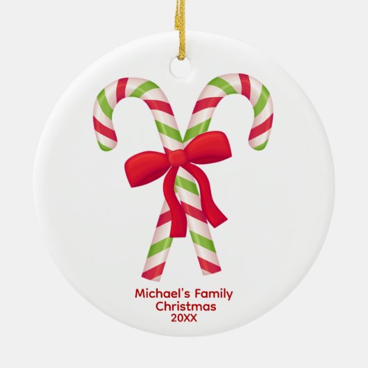 コーヒパーソナライズされたーセラミックオーナメント – キャンディーケーン セラミックオーナメント (裏面)