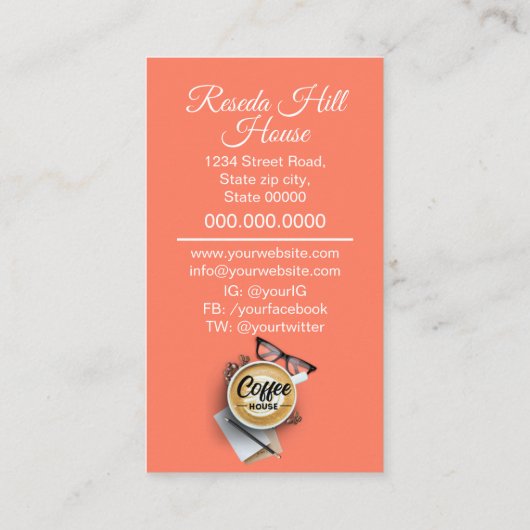 コーヒパーソナライズされたーハウス 名刺 (裏面)