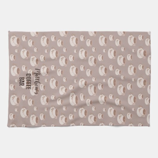 コーヒパーソナライズされたーバーステーションのキッチンタオル キッチンタオル (横)