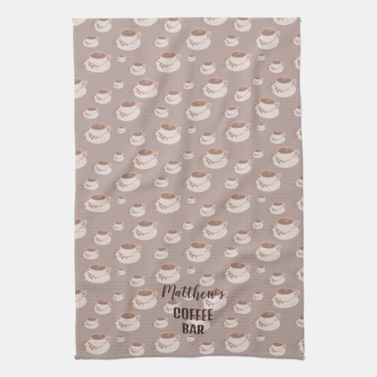 コーヒパーソナライズされたーバーステーションのキッチンタオル キッチンタオル (縦)