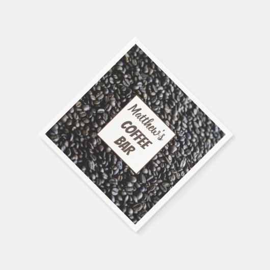 コーヒパーソナライズされたーバーナパーソナライズされたプキンス スタンダードカクテルナプキン (角)