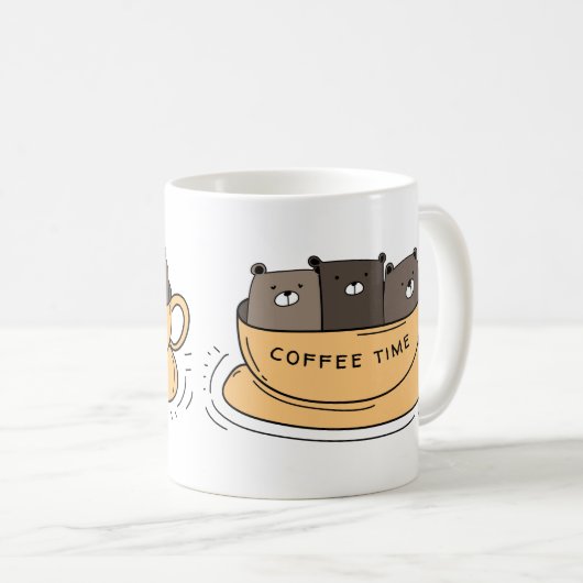 コーヒパーソナライズされたーベア コーヒーマグカップ (正面右)