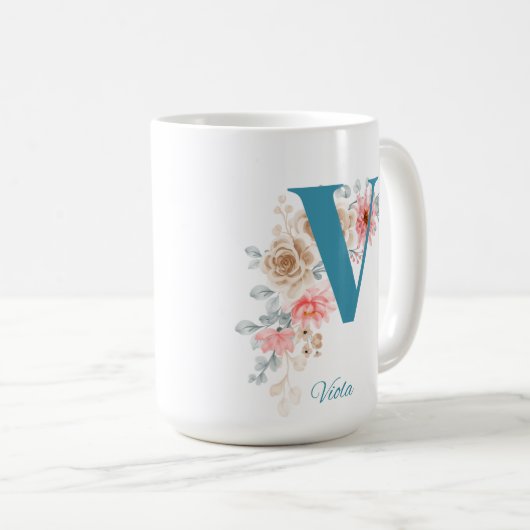 コーヒパーソナライズされたーマグレターV コーヒーマグカップ (正面右)