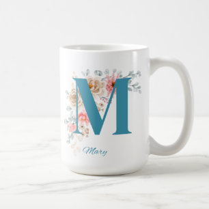 コーヒパーソナライズされたーマグ文字M コーヒーマグカップ