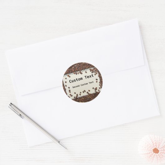 コーヒパーソナライズされたー仕訳帳ラベル ラウンドシール (封筒)