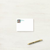 コーヒパーソナライズされたー付きハイランド牛 ポストイット (デスク上)