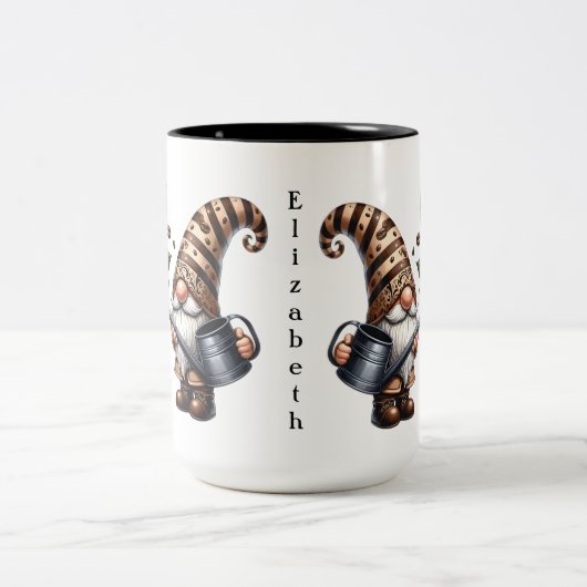 コーヒパーソナライズされたー格言灌水植物ギフト ツートーンマグカップ (中央)