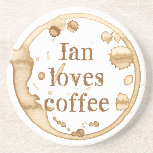 コーヒパーソナライズされたー汚れグランジ文字おもしろい コースター (正面)