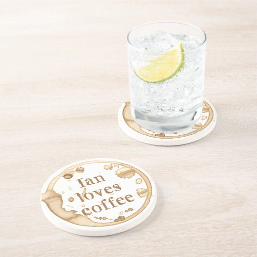 コーヒパーソナライズされたー汚れグランジ文字おもしろい コースター (側面)