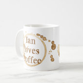 コーヒパーソナライズされたー汚れグランジ文字おもしろい コーヒーマグカップ (正面左)