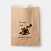 コーヒパーソナライズされたー豆用結婚式の引き出物バッグ フェイバーバッグ (正面)