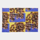 コーヒファンキーー好き豆のテクスチャ キッチンタオル (横)