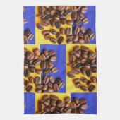 コーヒファンキーー好き豆のテクスチャ キッチンタオル (縦)
