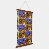 コーヒファンキーー好き豆のテクスチャ 吊り下げ型タペストリー (傾斜あり)