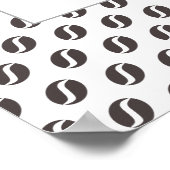 コーヒファンキーー豆パターンフレームワードポスター ポスター (角)