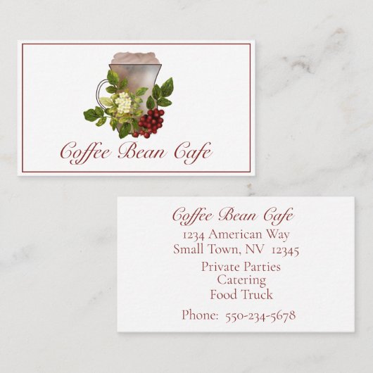 コーヒファンシーー豆の名刺を付けたコーヒー飲料 名刺 (正面/裏面)