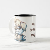 コーヒマグと子犬 ツートーンマグカップ (正面左)