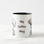 コーヒマグと子犬 ツートーンマグカップ (中央)