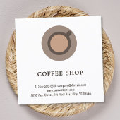 コーヒモダンエレガントーミニマルアイコン喫茶店 スクエア名刺