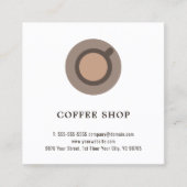 コーヒモダンエレガントーミニマルアイコン喫茶店 スクエア名刺 (正面)